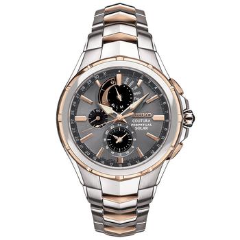 product Men's Chronograph Coutura Solar Two-Tone Stainless Steel Bracelet Watch 44mm image