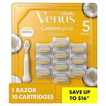 商品Venus Comfortglide Razor Handle + 10 Cartridges, Olay Coconut,商家Sam's Club,价格¥278图片