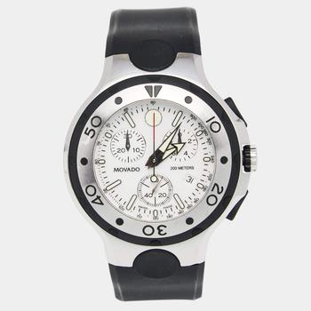 推荐Movado White Stainless Steel Rubber Series 800 84.C5.1896.1 Men's Wristwatch 45MM商品