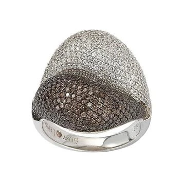 Suzy Levian | Suzy Levian Sterling Silver Brown Cubic Zirconia Micro Pave Ring,商家Premium Outlets,价格¥1497