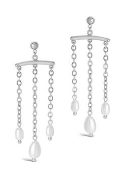 Sterling Forever | Chains & Pearls Chandelier Drop Earrings商品图片,