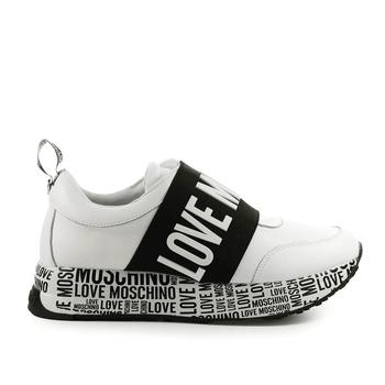 Love Leather, Love Moschino | Love Moschino Women's White Leather Sneakers商品图片 