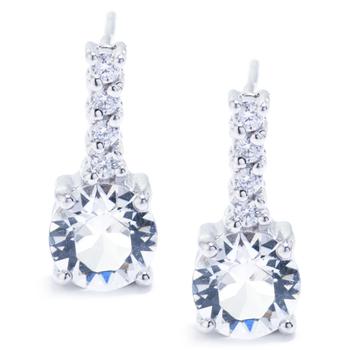 Giani Bernini | Fine Crystal with Cubic Zirconia Bar Drop Earring in Sterling Silver (Available in Clear, Blue, Light Blue and Red)商品图片,2.5折