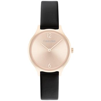 Calvin Klein | Black Leather Strap Watch 28mm商品图片,