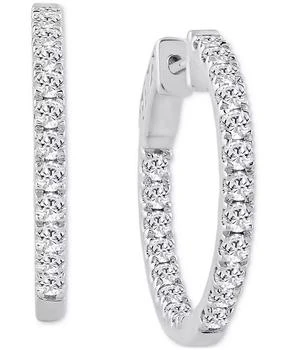 Macy's | Diamond In & Out Hoop Earrings (1-1/2 ct. t.w.) in 10k White Gold,商家Macy's,价格¥27250