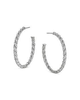 商品David Yurman | Pavéflex Hoop Earrings in 18K White Gold,商家Bloomingdale's,价格¥61763图片