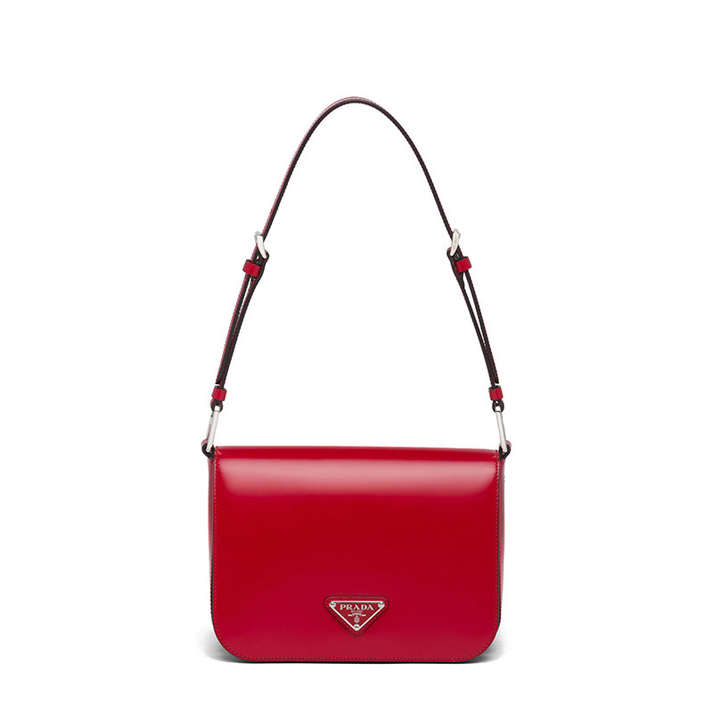 Prada | 【预售3-7天】PRADA/普拉达 21年秋冬 女士猩红色磨砂皮革可调式皮革提手磁扣式翻盖开合斜跨手提单肩包1BD308_ZO6_F02SB_V_HOO商品图片,7.9折, 包邮包税