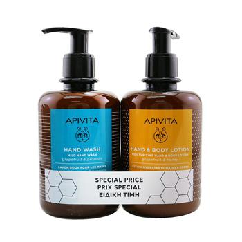 apivita, Apivita | Apivita 葡萄柚蜂胶手部护理套装：温和洗手液 300ml + 保湿身体乳&护手霜 300ml 2pcs商品图片 