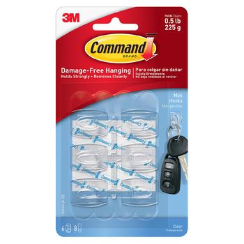 商品Command | Mini Clear Hooks with Clear Strips,商家Walgreens,价格¥47图片