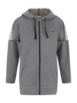 RED Valentino | REDValentino Tulle Detailed Zipped Hoodie商品图片,7折