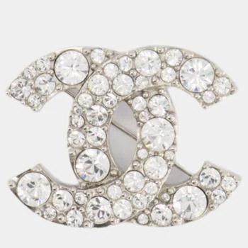[二手商品] Chanel | Chanel Silver Large CC Logo Crystal Brooch,商家The Luxury Closet,价格¥15245