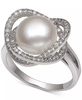 Macy's | Cultured Freshwater Pearl (9mm) & Cubic Zirconia Statement Ring in Sterling Silver,商家Macy's,价格¥281