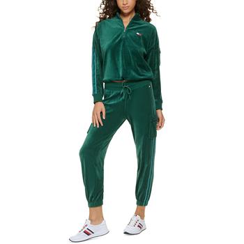 Tommy Hilfiger | Women's Velour Cropped Half-Zip Pullover商品图片,