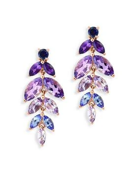 Bloomingdale's Fine Collection | Multi Gemstone Leaf Drop Earrings in 14K Rose Gold,商家Bloomingdale's,价格¥17197