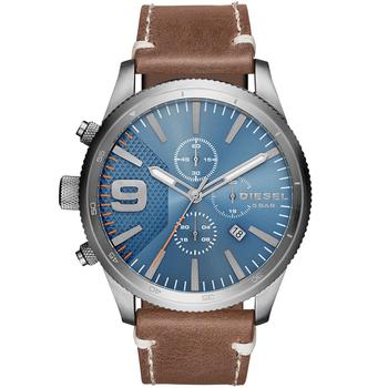 diesel手表北京, Diesel | Men's Chronograph Rasp Brown Leather Strap Watch 50x59mm商品图片 6折