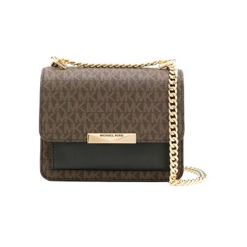 michael kors bradshaw单肩包, Michael Kors | MICHAEL KORS 女士拼色牛皮单肩包 32H9GJ4C0B-BROWNBLK商品图片 独家减免邮费