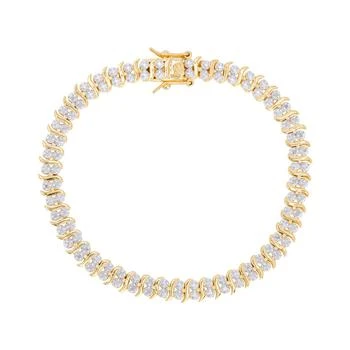 Macy's | Diamond Accent S Link Bracelet in Fine Gold Plate or Fine Silver Plate,商家Macy's,价格¥225