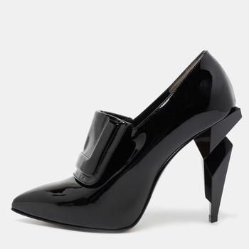 Fendi | Fendi Black Patent Leather Diamond Heel Pointed Toe Ankle Booties Size 38.5商品图片,7.6折