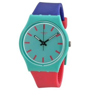 Swatch | Shunbukin Green Dial Blue and Pink Silicone Rubber Unisex Watch GG215 8折, 满$75减$5, 满减