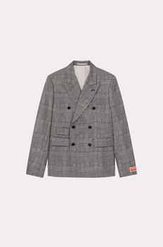 推荐KENZO MEN WAVY CHECK DOUBLE BREASTED JACKET商品