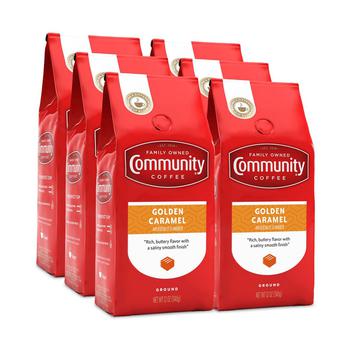 商品Community Coffee | Golden Caramel Medium Roast Premium Ground Coffee, 12 Oz - 6 Pack,商家Macy's,价格¥371图片