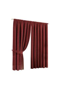 商品Riva Home Belmont Pencil Pleat Curtains (Claret) (66 x 90 inch)图片