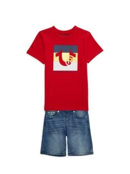 推荐Little Boy's 2-Piece Tee & Denim Shorts Set商品