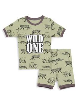 商品Little Boy's 2-Piece Animal-Print T-Shirt & Shorts Pajamas Set图片