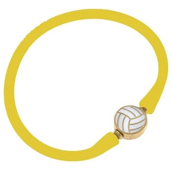 Canvas Style | Enamel Volleyball Silicone Bali Bracelet In Yellow,商家Verishop,价格¥213
