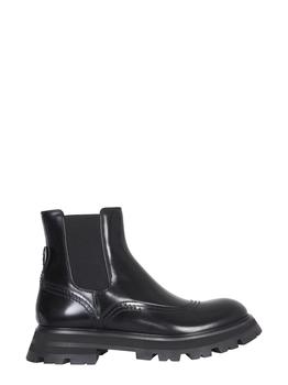 推荐Alexander Mcqueen Womens Black Leather Ankle Boots商品