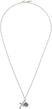 Emanuele Bicocchi Silver Rose Cross Necklace