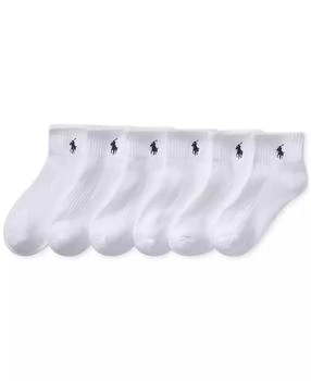 Ralph Lauren | Little & Big Boys Solid Quarter Crew Socks, 6-Pack,商家Macy's,价格¥185