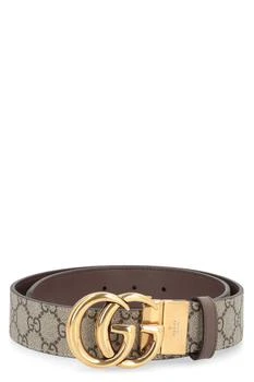 Gucci | Gucci Leather And Gg Supreme Fabric Reversible Belt,商家Baltini,价格¥3913