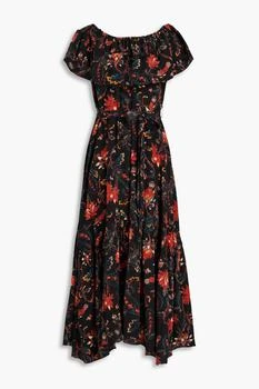 推荐Skye belted floral-print silk crepe de chine midi dress商品