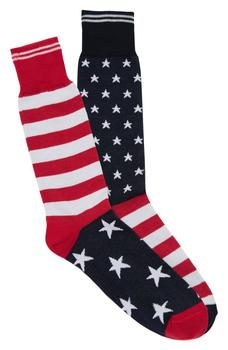 Lorenzo Uomo是什么牌子, Lorenzo Uomo | Mix-Match Flag Crew Socks商品图片 4.7折