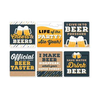 商品Cheers and Beers - Funny Beer Party Decorations - Drink Coasters - Set of 6图片