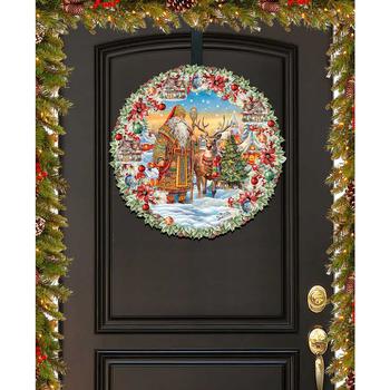 商品Designocracy | Santa's Magical Cottage Christmas Wooden Door Decor Wall Decor G. DeBrekht,商家Macy's,价格¥1130图片
