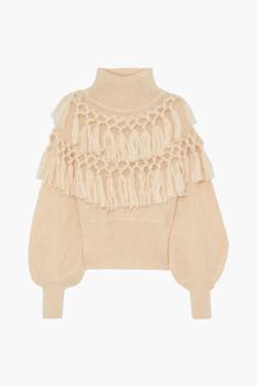 商品Ladybeetle tasseled brushed mohair and silk-blend sweater图片