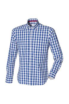 the row帆布鞋, Front Row | Front Row Mens Checked Casual Cotton Shirt (Blue Check)商品图片 8.3折起