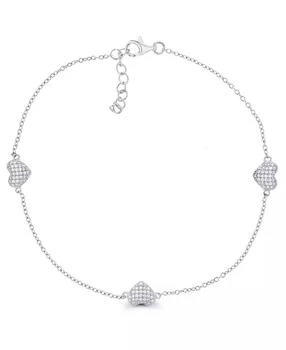 Macy's | Cubic Zirconia Micro Pave Triple Hearts Bracelet in Sterling Silver,商家Macy's,价格¥232