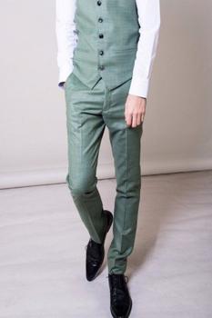 推荐Marc Darcy Sid Green Check Trousers Mens Green 28" Waist Si商品