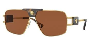 推荐Versace Men's VE2251-147073 Fashion 63mm Gold Sunglasses商品
