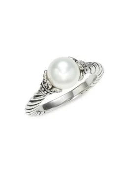 BELPEARL | Oceana Sterling Silver & 8.5MM White Round Cultured Pearl Ring,商家Saks OFF 5TH,价格¥585