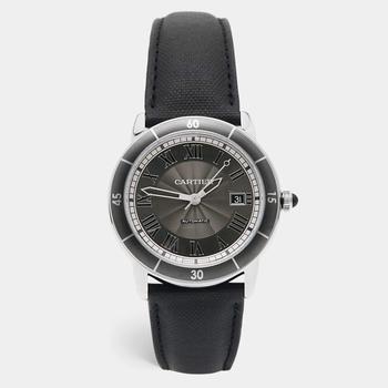 推荐Cartier Grey Stainless Steel Leather Ronde Croisiere WSRN0003 Men's Wristwatch 42 mm商品