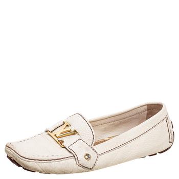 lv女鞋, [二手商品] Louis Vuitton | Louis Vuitton Cream Leather Monte Carlo Loafers Size 37.5商品图片 7.6折, 满1件减$100, 满减