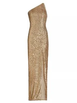 Pamella Roland | Sequin One-Shoulder Gown,商家Saks Fifth Avenue,价格¥28055