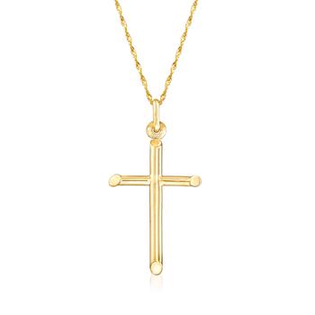 商品Ross-Simons Italian 14kt Yellow Gold Cross Pendant Necklace图片
