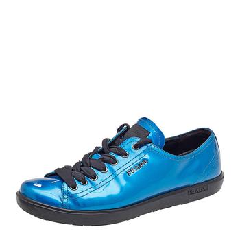 [二手商品] Prada | Prada Sport Blue Patent Leather Low Top Sneakers Size 40商品图片,5折