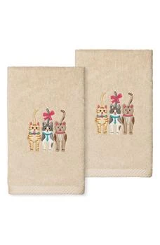 Linum Home Textiles | Cats - Embroidered Luxury Turkish Cotton Hand Towels - Set of 2,商家Nordstrom Rack,价格¥298