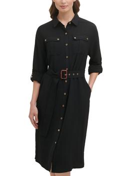 Calvin Klein | Womens Belted Midi Shirtdress商品图片,5.4折